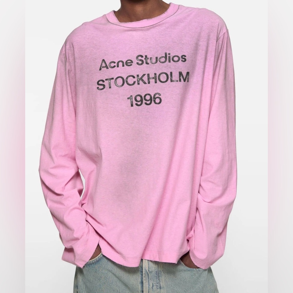 NWT 100% Authentic Acne Studios Stockholm 1996 Long Sleeve Distressed T Shirt M - Picture 2 of 8